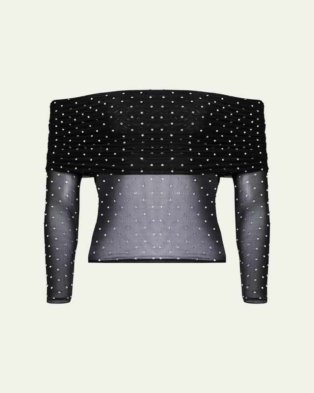 Oriana Off-The-Shoulder Mesh Top